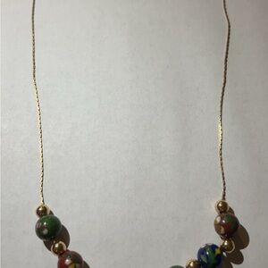 Vintage Speidel USA Millefiori Necklace 14k GF